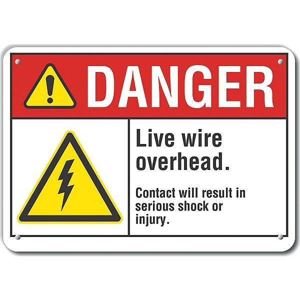 Lyle Reflalum Danger Live Wire, 10"x7", Sign Shape: Rectangle LCU4-0047-RA_10X7