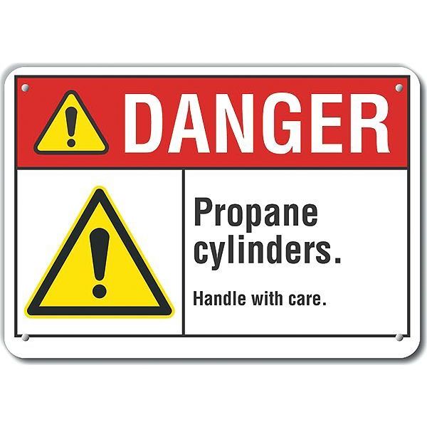 Lyle Plastic Propane Danger Sign, 7 in H, 10 in W, Plastic, Vertical Rectangle, LCU4-0061-NP_10X7 LCU4-0061-NP_10X7