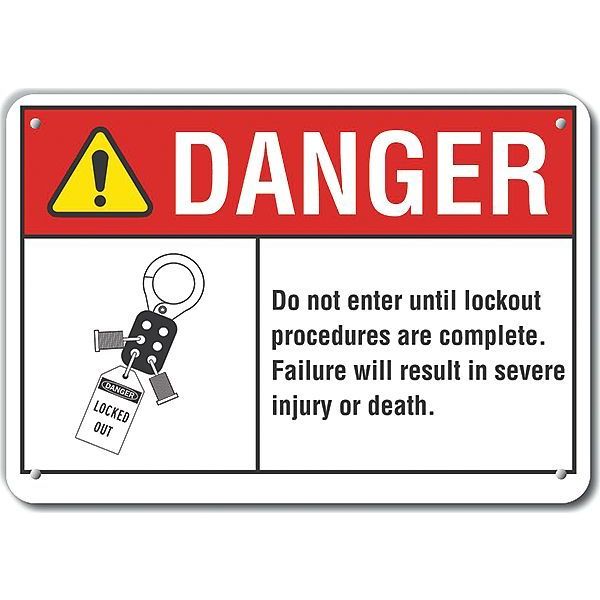 Lyle Danger Sign, 10 in Height, 14 in Width, Aluminum, Horizontal Rectangle, English LCU4-0162-RA_14X10