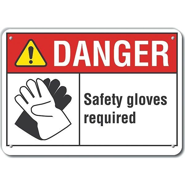 Lyle Plastic Hand  Danger Sign, 7 in Height, 10 in Width, Plastic, Vertical Rectangle, English LCU4-0178-NP_10X7