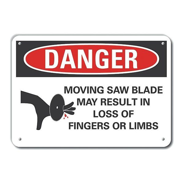 Lyle Plastic Moving Machinery Danger Sign, 10 in Height, 14 in Width, Plastic, Horizontal Rectangle LCU4-0266-NP_14X10