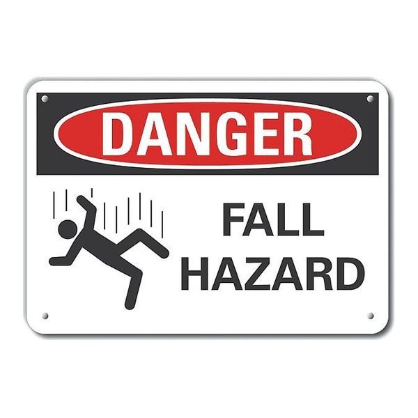 Lyle Danger Sign, 10 in H, 14 in W, Aluminum, Horizontal Rectangle, English, LCU4-0253-NA_14X10 LCU4-0253-NA_14X10