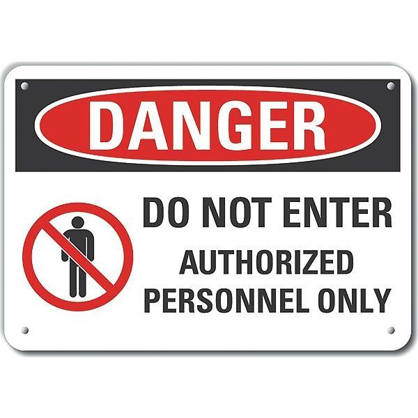Lyle Danger Sign, 10 in H, 14 in W, Aluminum, Horizontal Rectangle, English, LCU4-0197-NA_14X10 LCU4-0197-NA_14X10