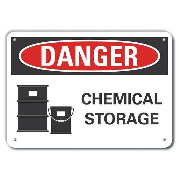 Lyle Aluminum Chemicals Danger Sign, 10 in H, 14 in W, Horizontal Rectangle, LCU4-0212-NA_14X10 LCU4-0212-NA_14X10