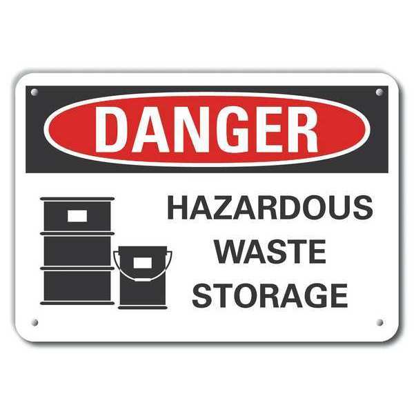 Lyle Reflective Hazardous Waste Danger Sign, 7 in H, 10 in W, Vertical Rectangle, LCU4-0213-RA_10X7 LCU4-0213-RA_10X7