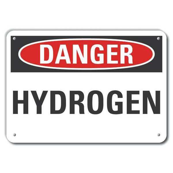 Lyle Reflective  Hydrogen Danger Sign, 7 in Height, 10 in Width, Aluminum, Vertical Rectangle, English LCU4-0319-RA_10X7