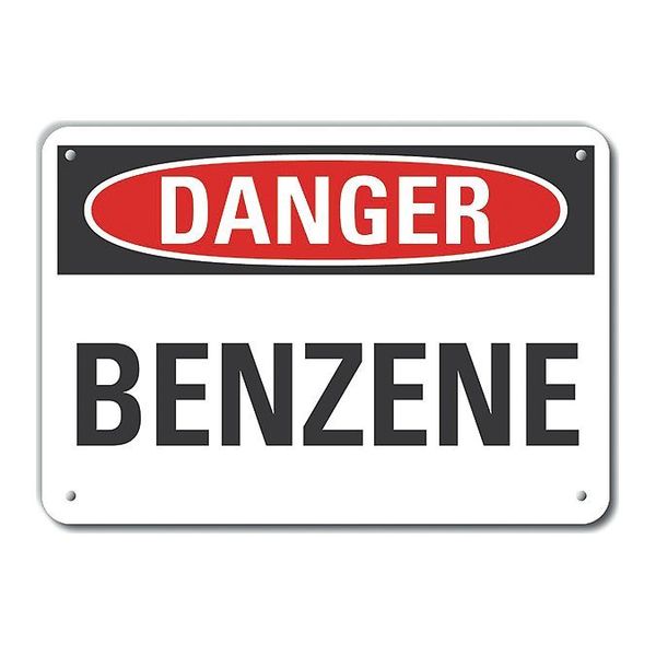 Lyle Reflective Benzene Danger Sign, 7 in H, 10 in W, Vertical Rectangle, English, LCU4-0308-RA_10X7 LCU4-0308-RA_10X7