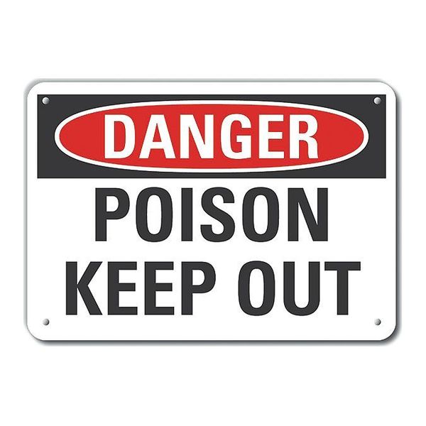 Lyle Plastic Poison Danger Sign, 7 in H, 10 in W, Plastic, Vertical Rectangle, LCU4-0377-NP_10X7 LCU4-0377-NP_10X7