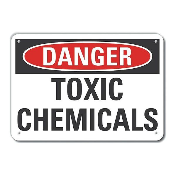 Lyle Reflective Toxic Materials Danger Sign, 10 in H, 14 in W, Horizontal Rectangle, LCU4-0379-RA_14X10 LCU4-0379-RA_14X10