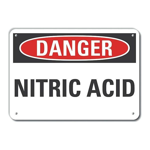 Lyle Reflective Nitric Acid Danger Sign, 10 in H, 14 in W, Horizontal Rectangle, LCU4-0342-RA_14X10 LCU4-0342-RA_14X10