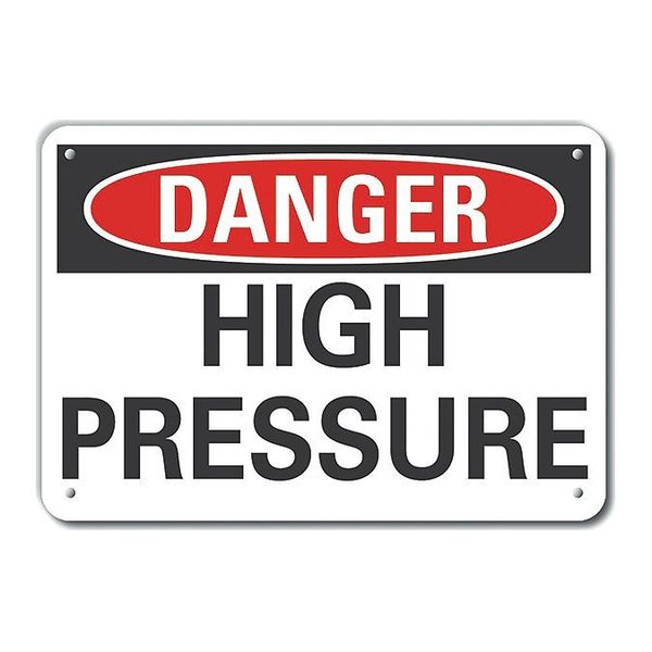 Lyle Refl Alum Danger High Pressure, 10"x7", LCU4-0360-RA_10X7 LCU4-0360-RA_10X7