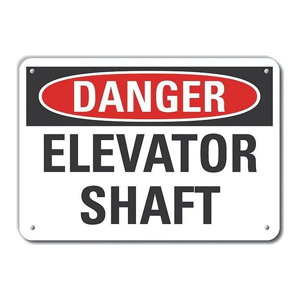 Lyle Aluminum Elevator Hazard Danger Sign, 7 in Height, 10 in Width, Aluminum, Vertical Rectangle LCU4-0368-NA_10X7
