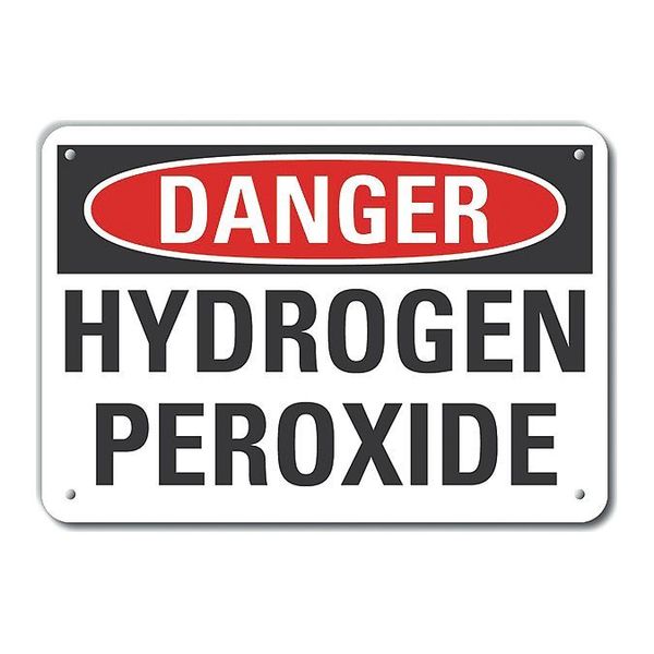 Lyle Reflective  Hydrogen Peroxide Danger Sign, 7 in Height, 10 in Width, Aluminum, Vertical Rectangle LCU4-0395-RA_10X7