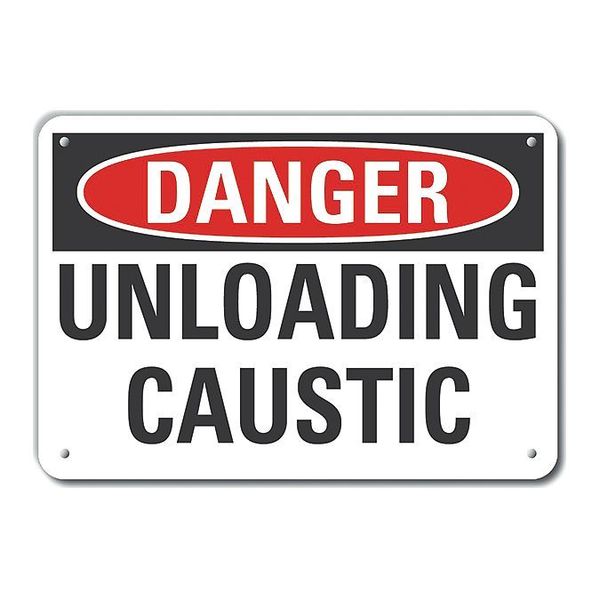 Lyle Aluminum Caustic Danger Sign, 7 in H, 10 in W, Vertical Rectangle, LCU4-0399-NA_10X7 LCU4-0399-NA_10X7