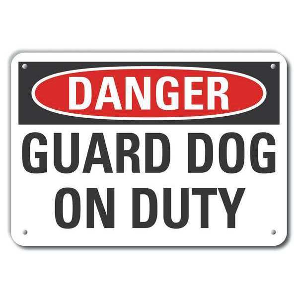 Lyle Decal, Danger Guard Dog On Duty, 14x10" LCU4-0401-NP_14X10