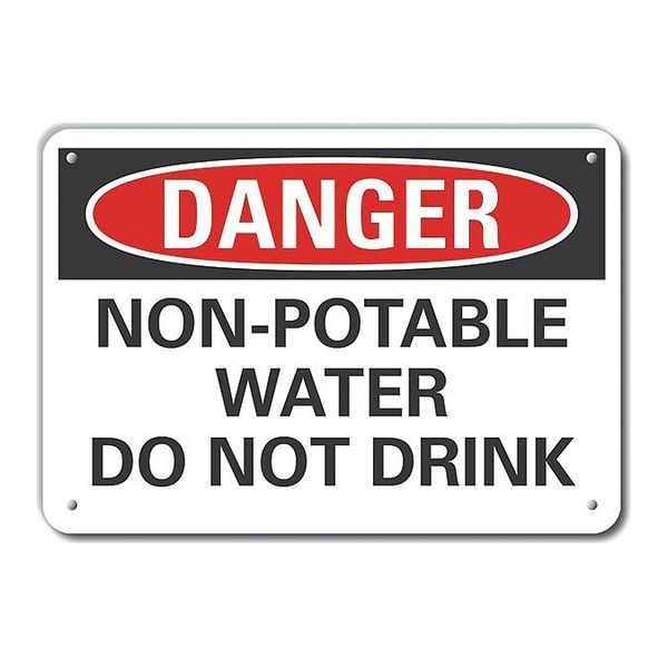 Lyle Alum Danger Non-Potable Water, 10"x7", LCU4-0513-NA_10X7 LCU4-0513-NA_10X7