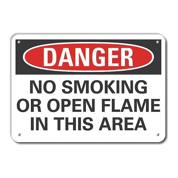 Lyle Reflective No Smoking Danger Sign, 10" H, 14 in W, Horizontal Rectangle, LCU4-0559-RA_14X10 LCU4-0559-RA_14X10