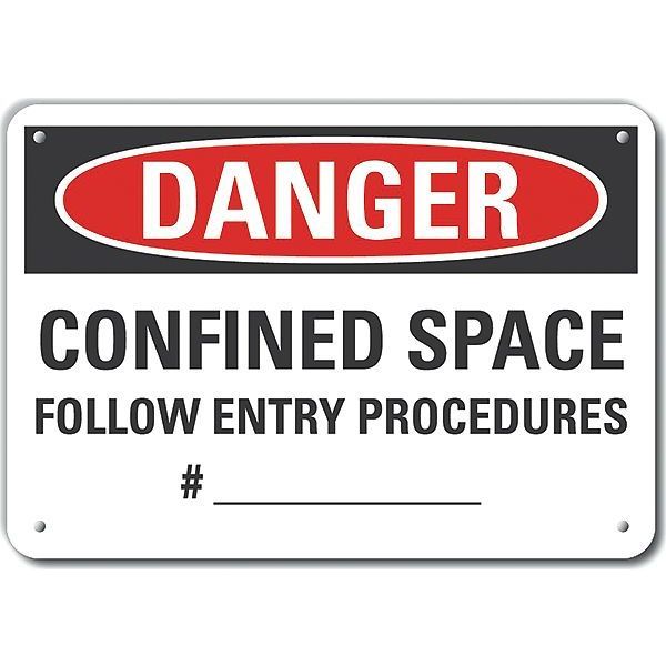 Lyle Decal, Danger Confined Space, 14x10", LCU4-0646-NP_14X10 LCU4-0646-NP_14X10