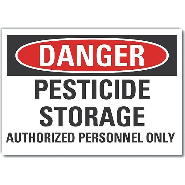 Lyle Pesticide Danger Label, 10 in H, 14 in W, Polyester, Horizontal Rectangle, LCU4-0607-ND_14X10 LCU4-0607-ND_14X10