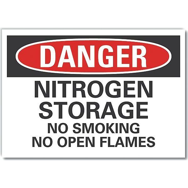 Lyle Nitrogen Danger Reflective Label, 3 1/2 in Height, 5 in Width, Reflective Sheeting, English LCU4-0600-RD_5X3.5
