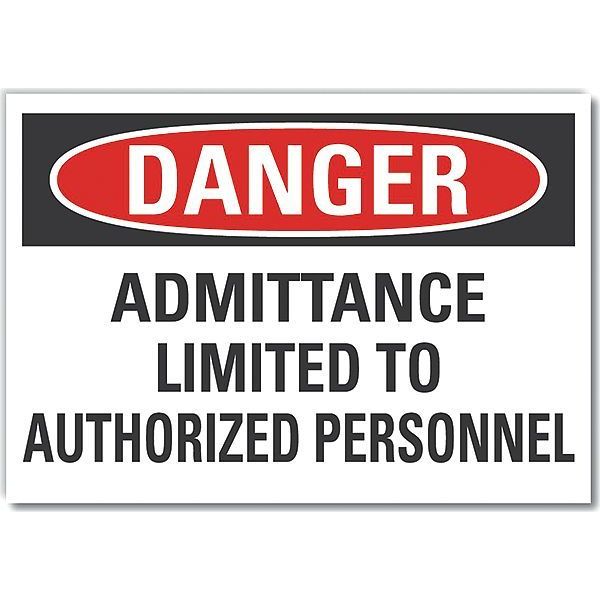 Lyle Danger Sign, 10 in H, 14 in W, Non-PVC Polymer, Horizontal Rectangle, English, LCU4-0597-ED_14x10 LCU4-0597-ED_14x10