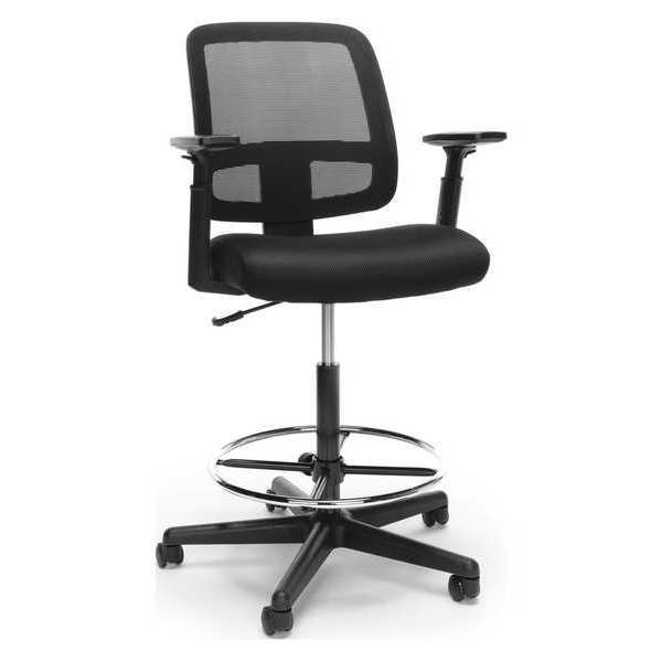 Ofm Task Stool with Adjustable Arms, Mesh, Blk E3036-BLK
