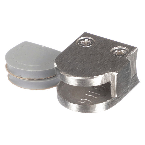 Component Hardware Stainless Steel Left-Hand Bottom Glass Clamp with Gaskets for 1/4" Glass B79-2000-L