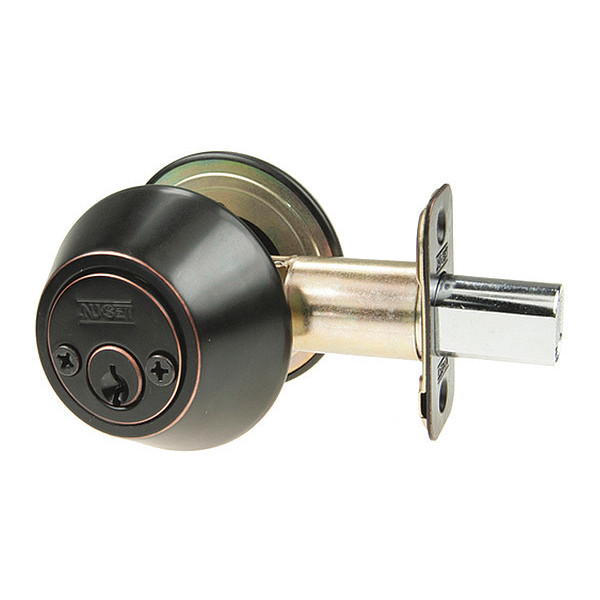 Nu-Set Grd 2 Sngl Cyl Deadbolt, Oil Rub Brnz 710-10B