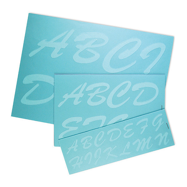 Cosco Stencil, Letters/Nbrs, Script, 1-3", Plastic 090310