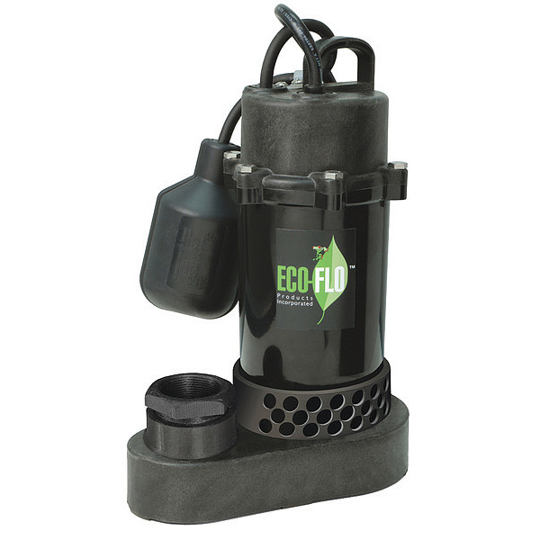 Eco-Flo Thermoplastic SumpPump, WdeAnglSwtch1/3HP SPP33W