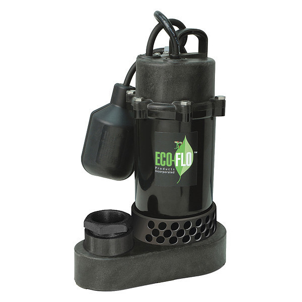 Eco-Flo Thermoplastic SumpPump, WdeAnglSwtch1/2HP SPP50W