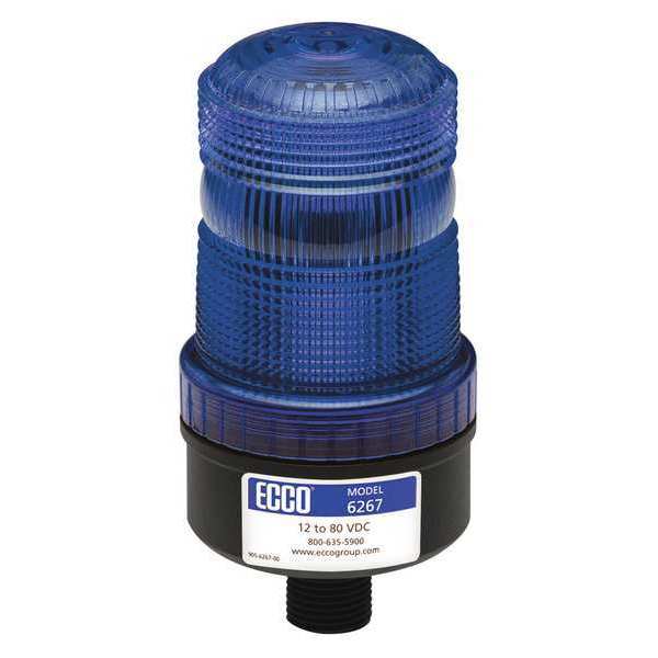 Ecco Led Beacon, 12-80Vdc, 0.5" Pipe, Blue 6267B