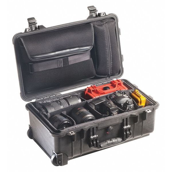 Pelican Black Rolling Case, 22"L x 13.81"W x 9"D 1510SC