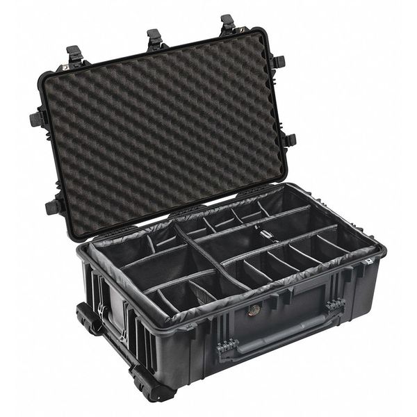 Pelican Black Padded Divider Case, 31.59"L x 20.47"W x 12.45"D 016500-0040-110