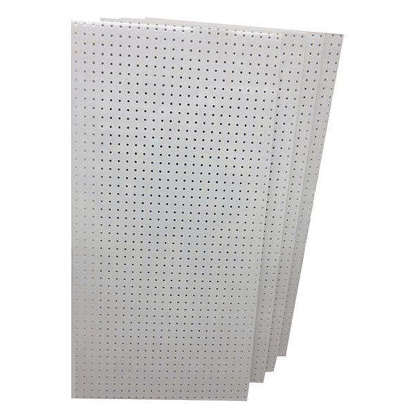 Triton Products (4) 24 In. W x 48 In. H x 1/4 In. D White Polypropylene Pegboards with 1/4 In. Hole Size DB-4