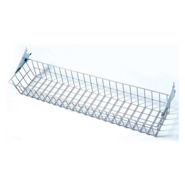 Triton Products 31 In. W x 4 In. H x 6-1/2 In. D Gray Epoxy Coated Steel Wire Basket with Lock-On Hanging Brackets 1715