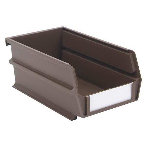 Triton Products 12 lb Hang & Stack Storage Bin, Polypropylene, 4.125  in W, 3 in H, Brown 3-220BR