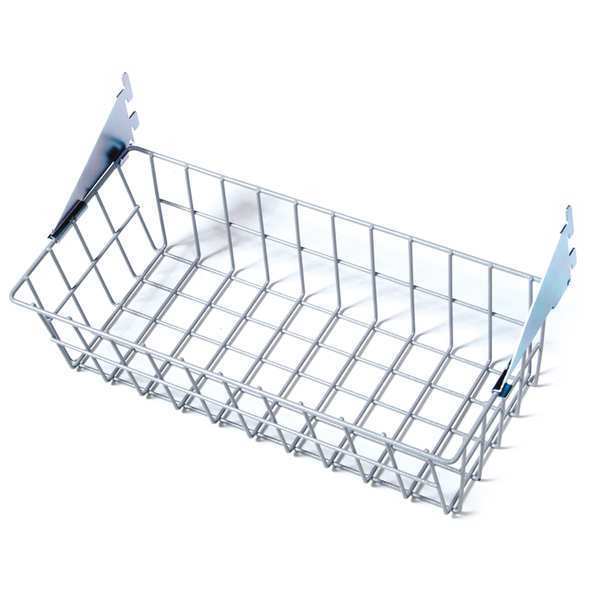 Triton Products 15 In. W x 4 In. H x 6-1/2 In. D Gray Epoxy Coated Steel Wire Basket with Lock-On Hanging Brackets 1775