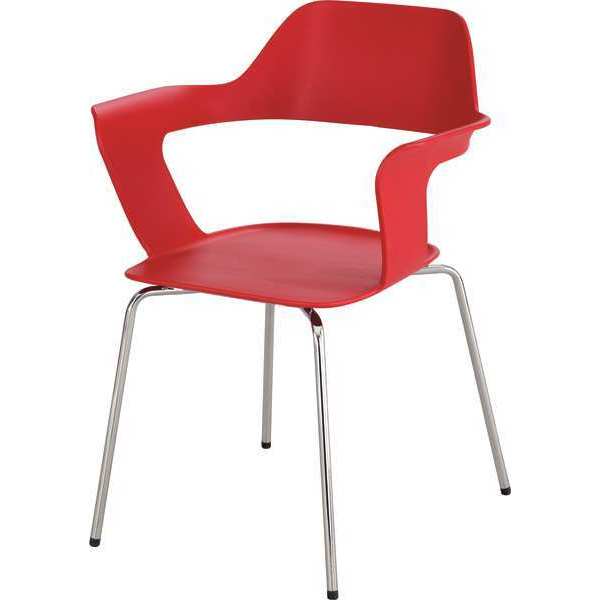 Safco Bandi Shell Stack Chair, Red, PK2 4275RD