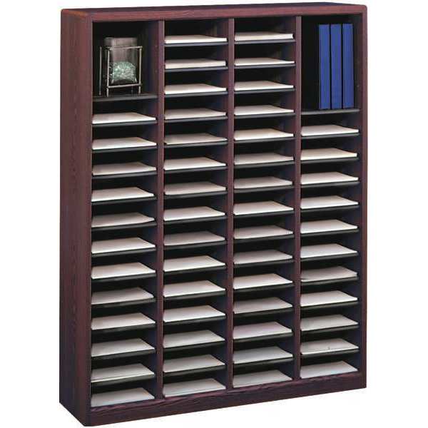 Safco Literature Organizer, Wood, 60 Compartment 9331MH