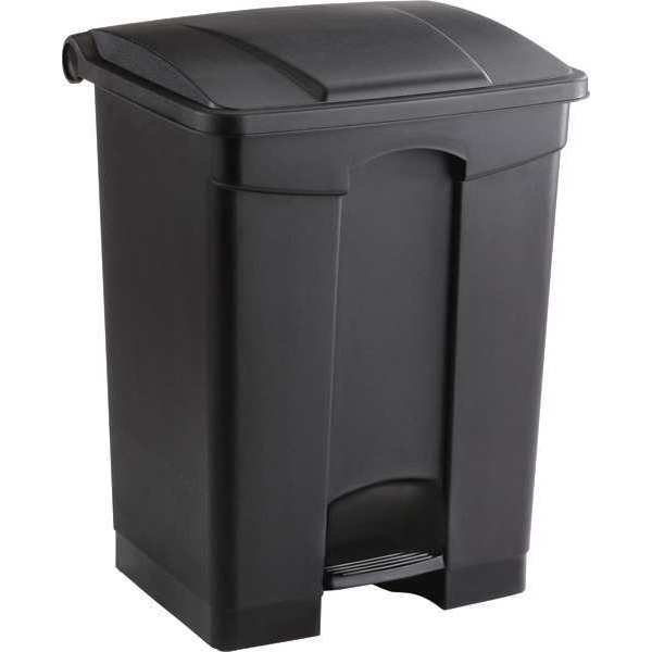 Safco 14 gal Round Trash Can, Black, Steel, Rigid Plastic 9921BL