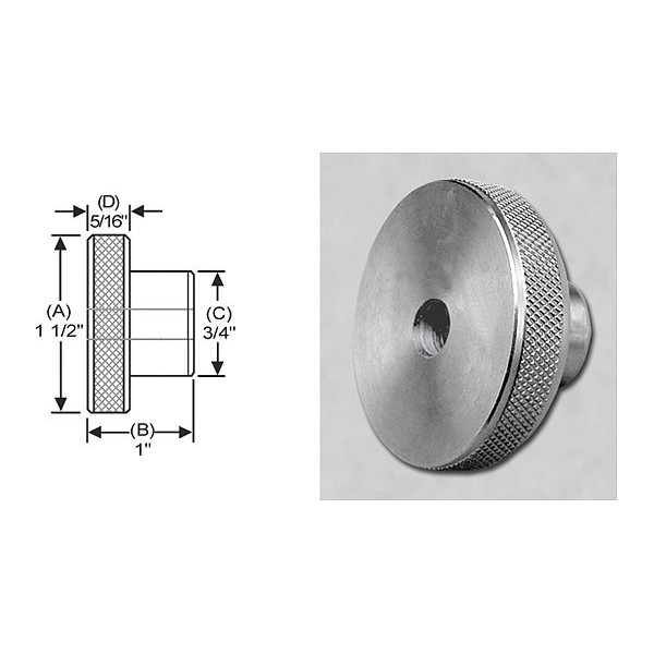 S & W Manufacturing Knrl Knob, Ream, Ns Scrw, 5/16", 1-1/2", dia. WHRT-045