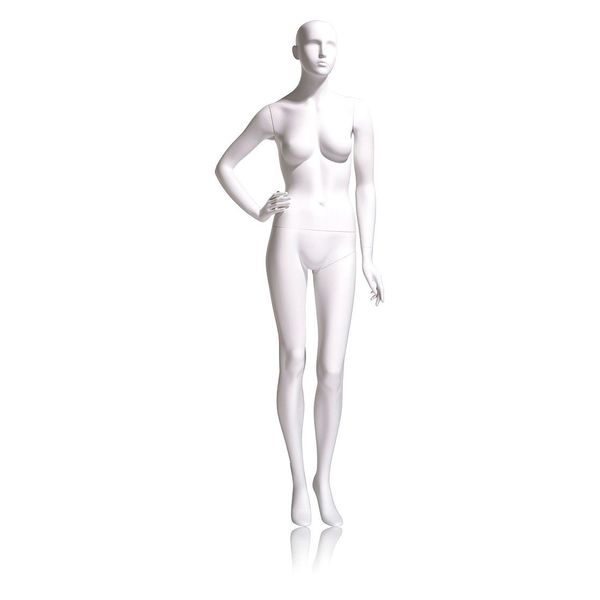 Econoco Mondo Mannequins Eve White Abstract Female Mannequin, Pose 1 W/ base EVE-1H