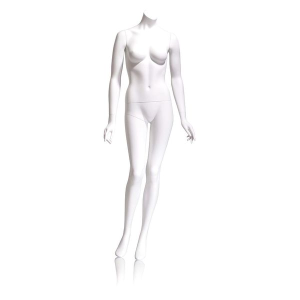 Econoco Mondo Mannequins Eve White Headless Female Mannequin, Pose 5 W/ base EVE-5HL