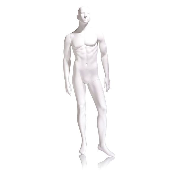 Econoco Mondo Mannequins Gene White Male Abstract Mannequin, Pose 2 W/ base GEN-2H