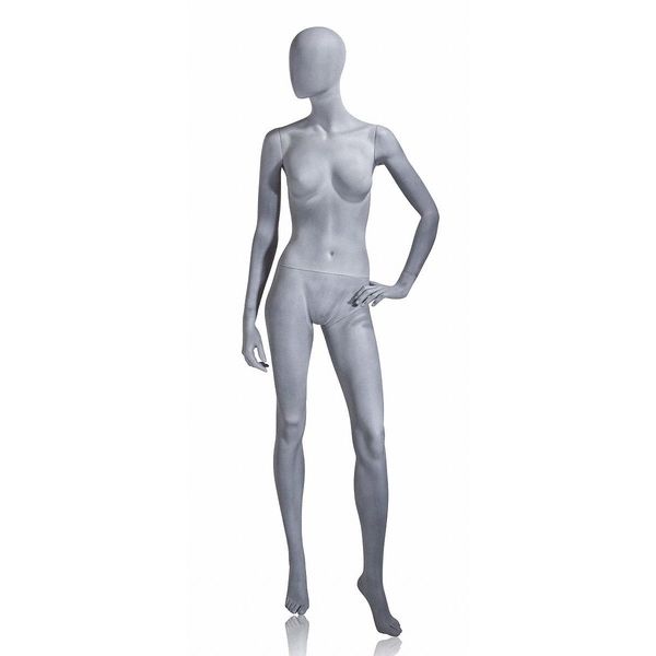 Econoco Mondo Mannequins Slate Foundry Grey Female Mannequin, Oval Head, Pose 5 UBF-5