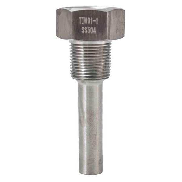 Winters St/St Thermowell 3.5" 304, 3/4" Npt, Tim TIW01-1