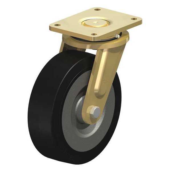 Blickle Swvl Plate Cster, Rubr, 9-7/8", 2200 lb., D LS-SE 252K