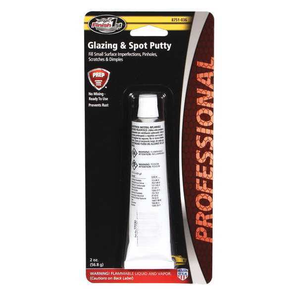 Finish 1St Glazing and Spot Putty, 2 oz., Tube, Red 8751-036