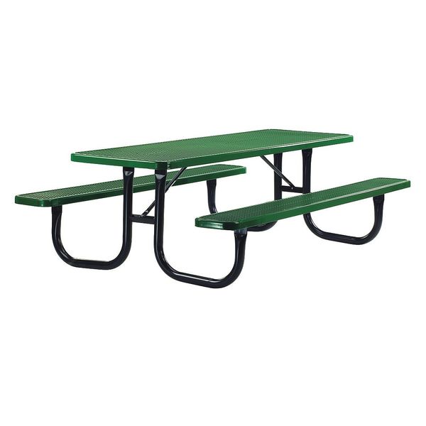 Ultrasite Park Rectangular Table, Portable, 6ft, Green 238-V6-GREEN